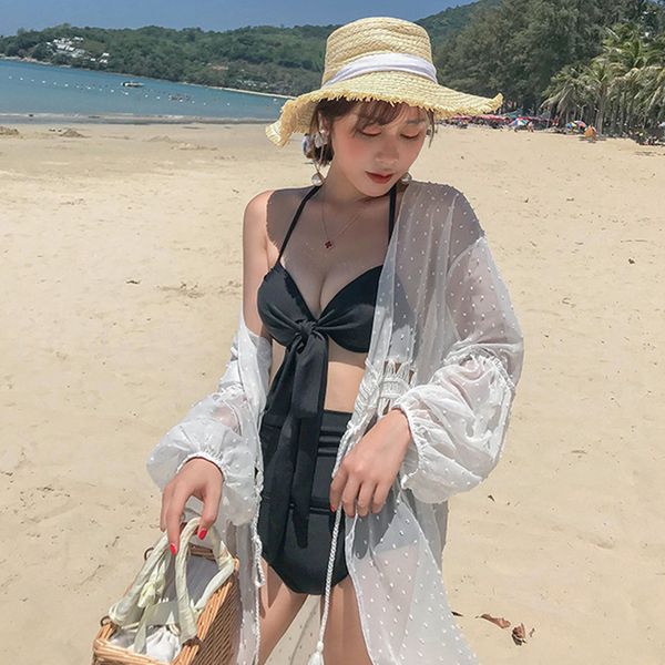 2019 women beach holiday chiffon sunscreen cover-ups summer female long section cardigan super fairy swimsuit outside covver-ups, Blue;gray
2019 women beach holiday chiffon sunscreen cover-ups summer female long section cardigan super fairy swimsuit outside covver-ups, Blue;gray