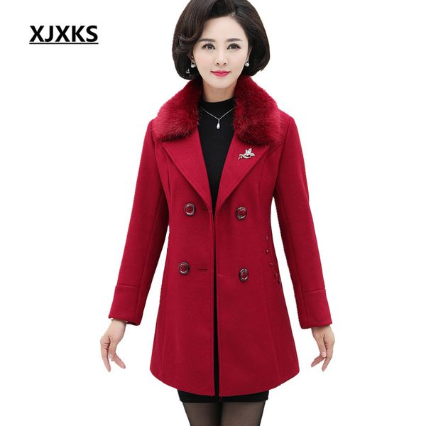 xjxks plus size double-breasted women woolen coat 2019 winter warm comfortable all-match high-end fur collar women long coat, Black
xjxks plus size double-breasted women woolen coat 2019 winter warm comfortable all-match high-end fur collar women long coat, Black
