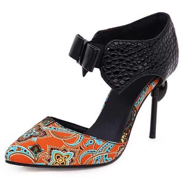 summer large size women's sandals printed bowtie hollow 9cm dress sandals womens' thin heel pointed party formal evening ladieshoe, Black
summer large size women's sandals printed bowtie hollow 9cm dress sandals womens' thin heel pointed party formal evening ladieshoe, Black