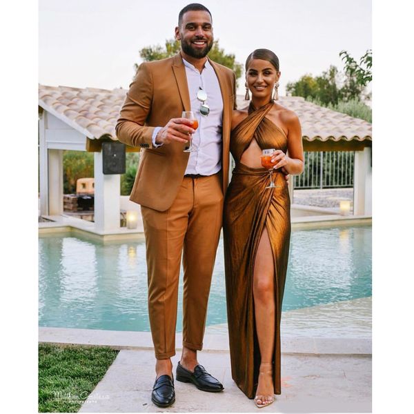 chic gold two pieces mens suits slim fit wedding grooms tuxedos one button formal prom suit (jacket+pants, Black;gray
chic gold two pieces mens suits slim fit wedding grooms tuxedos one button formal prom suit (jacket+pants, Black;gray