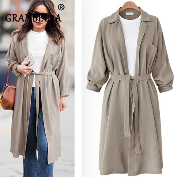 2019 autumn thin loose coat with belt solid color turn-down collar long sleeve women cardigan sashes casual coats, Tan;black
2019 autumn thin loose coat with belt solid color turn-down collar long sleeve women cardigan sashes casual coats, Tan;black
