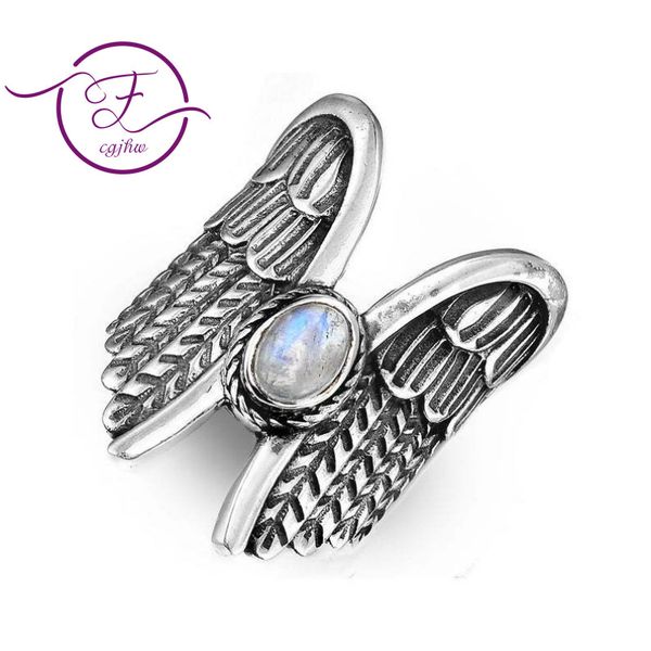 fcgjhw angel wings moonstone ring europe and america retro thai silver feather ring, Golden;silver
fcgjhw angel wings moonstone ring europe and america retro thai silver feather ring, Golden;silver