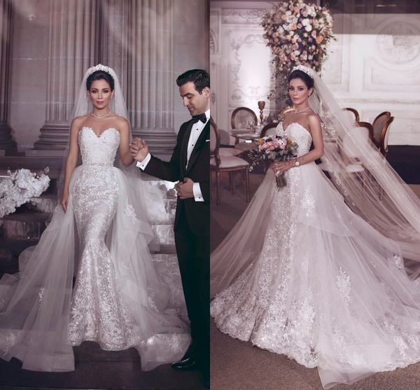 said mhamad luxury 2021 mermaid wedding dresses with detachable train sweetheart lace wedding dress bridal gowns vestido de novia robe, White
said mhamad luxury 2021 mermaid wedding dresses with detachable train sweetheart lace wedding dress bridal gowns vestido de novia robe, White