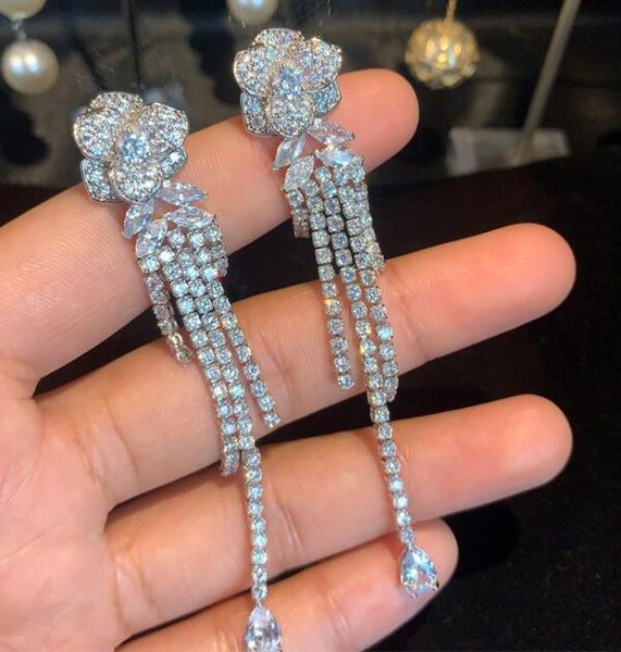 s925 silver rose tassel earrings with crystal brand designer shining cz diamond earrings for women jewelry
s925 silver rose tassel earrings with crystal brand designer shining cz diamond earrings for women jewelry