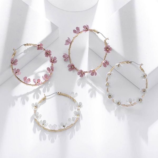 hoop & huggie flower earrings for women 2021 temperament chic sweet woven round circle wedding party jewelry bijoux, Golden;silver
hoop & huggie flower earrings for women 2021 temperament chic sweet woven round circle wedding party jewelry bijoux, Golden;silver