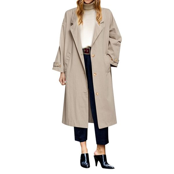 female trench coat autumn winter women's raincoat casual loose long sleeve button long coat cardigan windbreaker casaco feminino, Tan;black
female trench coat autumn winter women's raincoat casual loose long sleeve button long coat cardigan windbreaker casaco feminino, Tan;black
