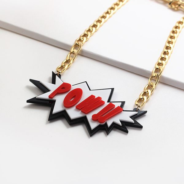 feminino punk necklaces pow collare chains big word acrylic pendant statement necklace zinc alloy links chain fashion korean, Silver
feminino punk necklaces pow collare chains big word acrylic pendant statement necklace zinc alloy links chain fashion korean, Silver