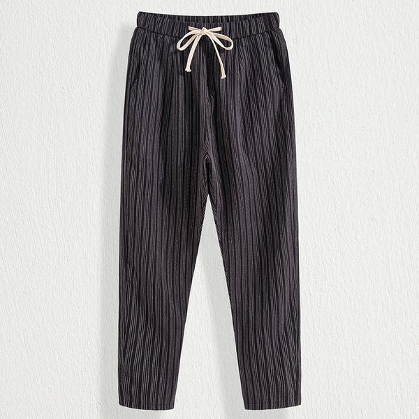 2020 summer men's striped casual pants men cotton linen trousers male white linen harem pants chinese style ankle-length, Black
2020 summer men's striped casual pants men cotton linen trousers male white linen harem pants chinese style ankle-length, Black