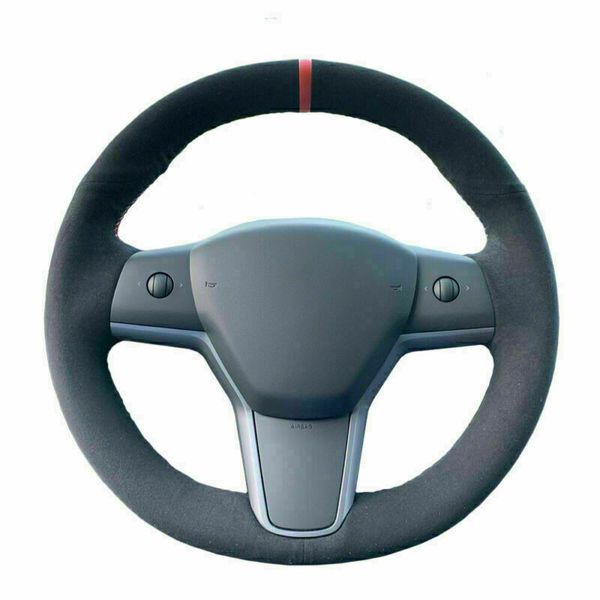 diy black suede steering wheel hand-stitch on wrap cover for tesla model 3
diy black suede steering wheel hand-stitch on wrap cover for tesla model 3