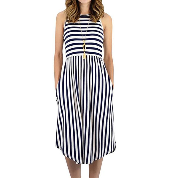 women clothes 2019 boho beach casual vintage women easy stripe sleeveless pocket round collar dress summer robe femme #5, Black;gray
women clothes 2019 boho beach casual vintage women easy stripe sleeveless pocket round collar dress summer robe femme #5, Black;gray