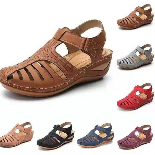 sandals for women classic velcro retro hole shoes non-slip round-toe wedge sandy beach wading comfortable shoes large-size 43, Black
sandals for women classic velcro retro hole shoes non-slip round-toe wedge sandy beach wading comfortable shoes large-size 43, Black