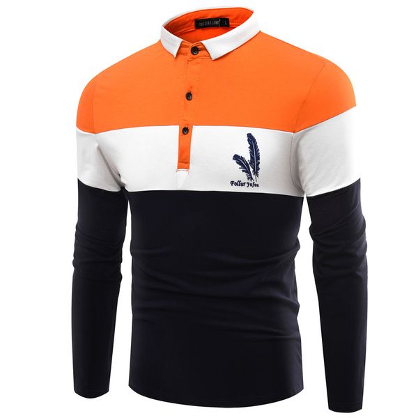 2018 spring and autumn new style europe and america men mixed colors fold-down collar long sleeve t shirt versatile slim fit pol, White;black
2018 spring and autumn new style europe and america men mixed colors fold-down collar long sleeve t shirt versatile slim fit pol, White;black
