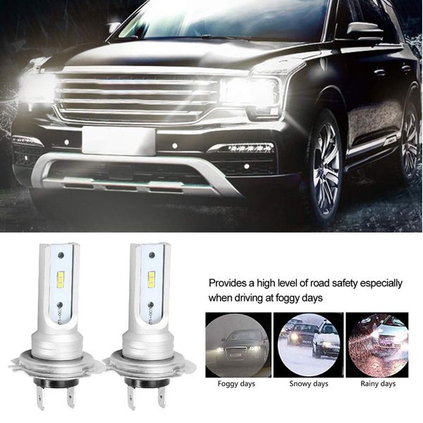 

2 x h7 led fog lights bulb high power csp-y11 white 6000k/blue light 8000k optional car accessories #wl1