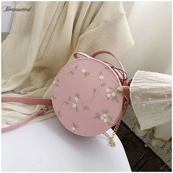 summer bag 2020 new female temperament embroidery simple small round bag korean version of the tide single shoulder bag