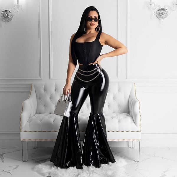 women's pants & capris cool black / khaki bright pu leather tide lady high waist ruffles fashion flare club party skinny chic, Black;white
women's pants & capris cool black / khaki bright pu leather tide lady high waist ruffles fashion flare club party skinny chic, Black;white