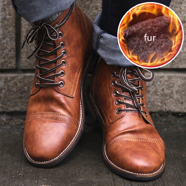 men pu leather lace-up men shoes men vintage british military boots autumn winter plus size 47 48 t200305, Black
men pu leather lace-up men shoes men vintage british military boots autumn winter plus size 47 48 t200305, Black
