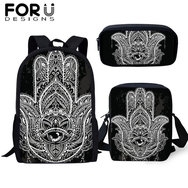 forudesigns 3pcs/set school bag for girls hamsa hand backpack teenager student eye of fatima bookbag daypack stationery storage
forudesigns 3pcs/set school bag for girls hamsa hand backpack teenager student eye of fatima bookbag daypack stationery storage