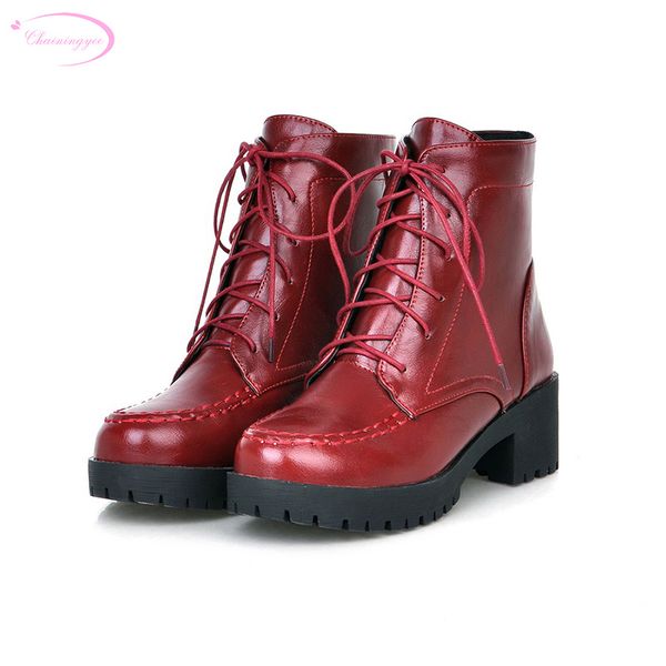 chainingyee restoring ancient ways antumn ankle boots lace up platform med heel black yellow red women's motorcycle boots
chainingyee restoring ancient ways antumn ankle boots lace up platform med heel black yellow red women's motorcycle boots