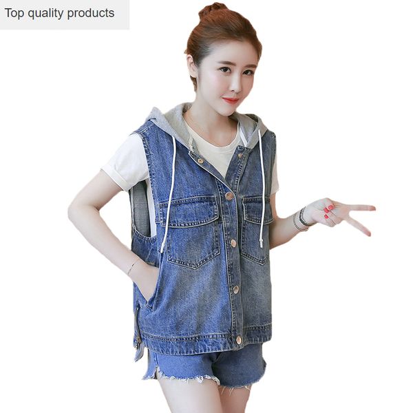 women's vests women basic coat denim jacket winter for loose casual jeans hooded yr041, Black;white
women's vests women basic coat denim jacket winter for loose casual jeans hooded yr041, Black;white