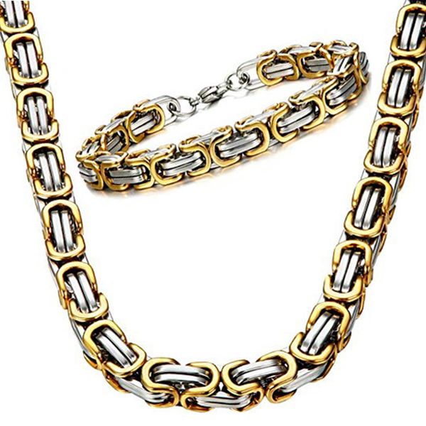 handmade byzantine chain necklace gold jewelry stainless-steel men's gifts 4-8mm link chain bracelet-set, Silver
handmade byzantine chain necklace gold jewelry stainless-steel men's gifts 4-8mm link chain bracelet-set, Silver