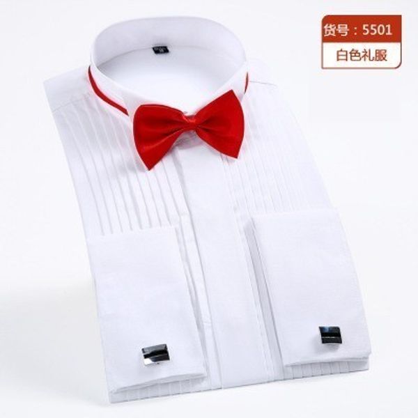 men's french cuff tuxedo shirt solid color wing tip collar shirt men long sleeve dress shirts formal wedding bridegroom shirt y1892101, White;black
men's french cuff tuxedo shirt solid color wing tip collar shirt men long sleeve dress shirts formal wedding bridegroom shirt y1892101, White;black