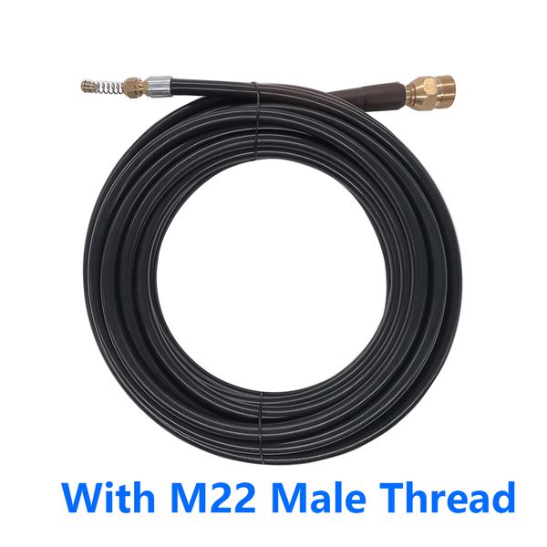sewer drain water cleaning hose with m22 male thread adapter connection with high pressure washer
sewer drain water cleaning hose with m22 male thread adapter connection with high pressure washer