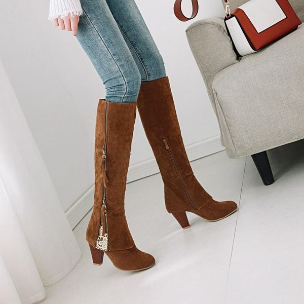 big size 34-44 2019 winter fasion women solid flock lace square high heels knee-high riding boots 5 colors, Black
big size 34-44 2019 winter fasion women solid flock lace square high heels knee-high riding boots 5 colors, Black