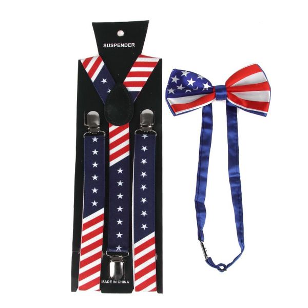 huobao new fashion navy red star american flag bowties and suspenders sets for mens womens, Black;white
huobao new fashion navy red star american flag bowties and suspenders sets for mens womens, Black;white