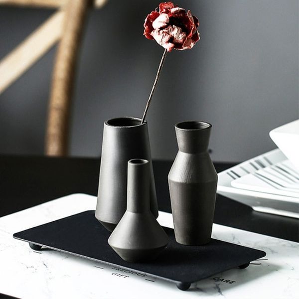 

nordic ceramic vase simple hydroponic black lotus arrangement minimalist flower vase home decoration accessories modern