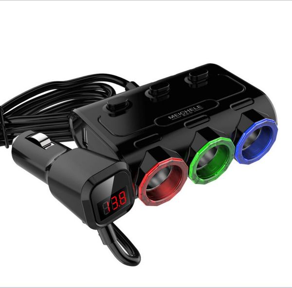 3 way 120w auto car cigarette lighter socket splitter 2 dual usb power converter car charger adapter support automatic power off
3 way 120w auto car cigarette lighter socket splitter 2 dual usb power converter car charger adapter support automatic power off