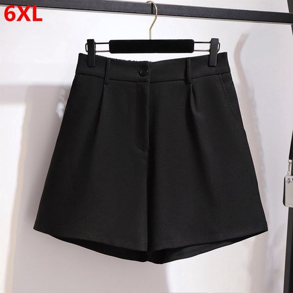 women's shorts extra-large spring and summer black high waist wide leg short pants women 6xl 5xl 4xl, White;black
women's shorts extra-large spring and summer black high waist wide leg short pants women 6xl 5xl 4xl, White;black