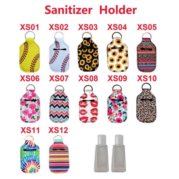 30ml flip cap reusable bottles keychain carrier hand sanitizer keychain holder 40jf, Silver