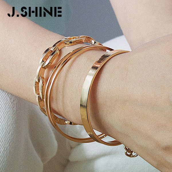 j.shine 3 pcs/ set stackable two-colors chain link bracelet bangles open woman bracelet cuff simple alloy women accessories, Black
j.shine 3 pcs/ set stackable two-colors chain link bracelet bangles open woman bracelet cuff simple alloy women accessories, Black