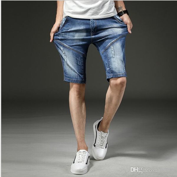 summer men designer slim elastic jeans shorts distressed ripped short pants slim bleached blue denim shorts big size trousers 628
summer men designer slim elastic jeans shorts distressed ripped short pants slim bleached blue denim shorts big size trousers 628