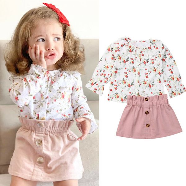 2pcs toddler baby girl spring clothes long sleeve ruffles floral printed button shirt skirts elegant dress skirt outfits, White
2pcs toddler baby girl spring clothes long sleeve ruffles floral printed button shirt skirts elegant dress skirt outfits, White