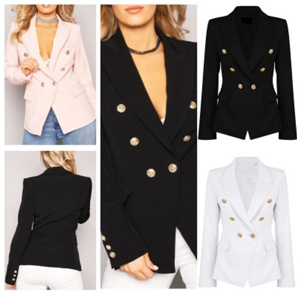 fashion women ladies slim casual suit coat jacket blazer double button jackets spring autumn s-xl, White;black
fashion women ladies slim casual suit coat jacket blazer double button jackets spring autumn s-xl, White;black