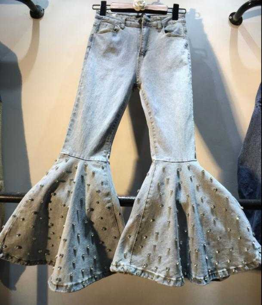 women's jeans heavy work fashion diamond beading women spring autumn skinny flare, Blue
women's jeans heavy work fashion diamond beading women spring autumn skinny flare, Blue