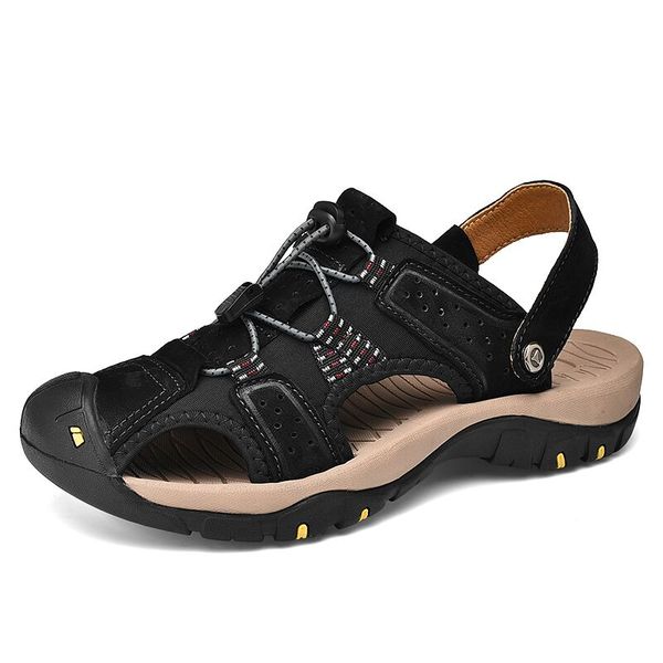 summer 100%genuine leather men sandals casual shoes outdoor beach sandals roman wading men's slippers sneakers, Black
summer 100%genuine leather men sandals casual shoes outdoor beach sandals roman wading men's slippers sneakers, Black