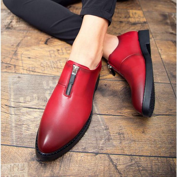 new design men zipper pointed toe casual wedding party dress shoes male loafers gradine color formal shoes 553, Black
new design men zipper pointed toe casual wedding party dress shoes male loafers gradine color formal shoes 553, Black