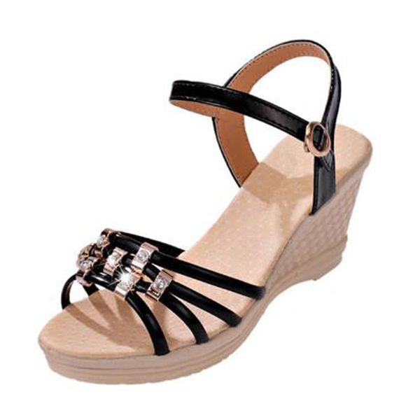 hipping shoes women manufacturers selling the new summer leisure fashion strip multicolor fish mouth wedge women sandals, Black
hipping shoes women manufacturers selling the new summer leisure fashion strip multicolor fish mouth wedge women sandals, Black