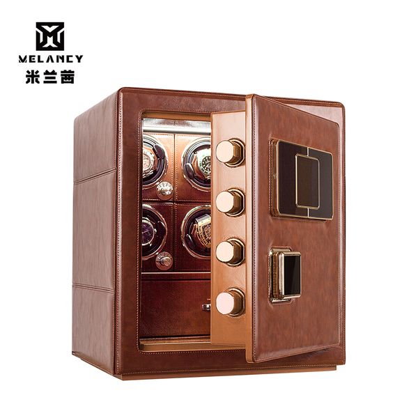 high-end 6 slot watch winder display watch safe box automatic mechanical winder case motor shaker, Black;blue