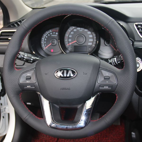 black leather hand-stitched car steering wheel cover for kia k2 kia rio 2011 2012 2013
black leather hand-stitched car steering wheel cover for kia k2 kia rio 2011 2012 2013