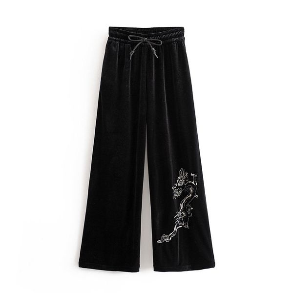 overplus of goods exported to europe and us women's 2019 autumn and winter new style velvet wide-leg trousers england versatile, Black;white
overplus of goods exported to europe and us women's 2019 autumn and winter new style velvet wide-leg trousers england versatile, Black;white