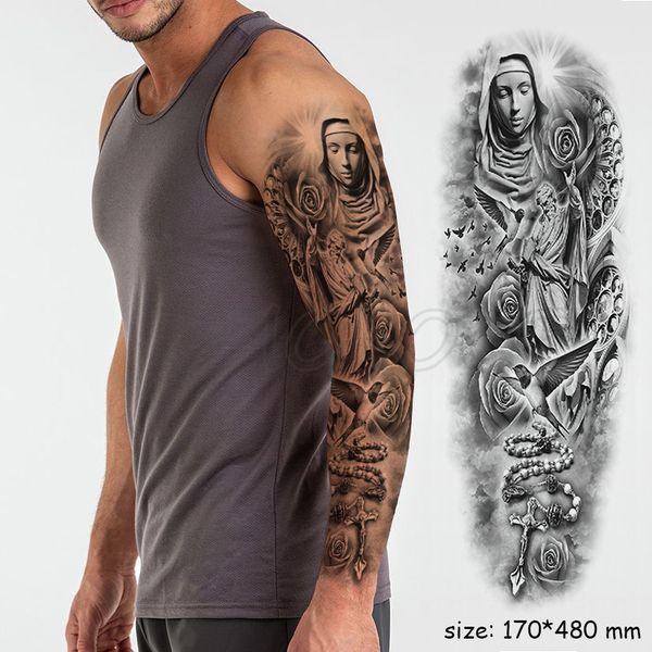 waterproof temporary tattoo sticker full arm large virgin cross tatoo stickers flash fake tattoos for men women
waterproof temporary tattoo sticker full arm large virgin cross tatoo stickers flash fake tattoos for men women