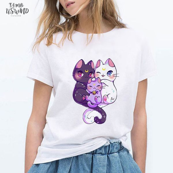 s~xxxl plus size womens fashion sailor moon shirt o neck short sleeve loose magic cat luna t shirt, White
s~xxxl plus size womens fashion sailor moon shirt o neck short sleeve loose magic cat luna t shirt, White