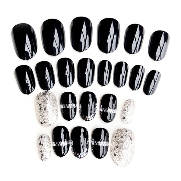 24pcs black glitter false nails acrylic uv gel full wedding fake nails art tips, Red;gold
24pcs black glitter false nails acrylic uv gel full wedding fake nails art tips, Red;gold
