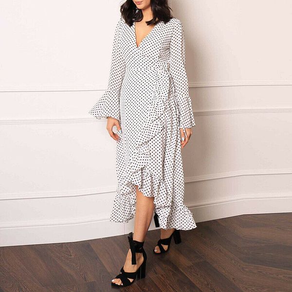 casual dresses women vintage v-neck tunic polka dots dress long sleeve plus size, Black;gray
casual dresses women vintage v-neck tunic polka dots dress long sleeve plus size, Black;gray