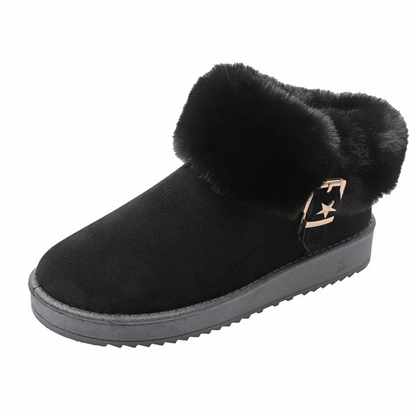 women boots winter shoes warm plush ankle boots solid flat slip-on female snow thick heel soft casual fashion footwear, Black
women boots winter shoes warm plush ankle boots solid flat slip-on female snow thick heel soft casual fashion footwear, Black