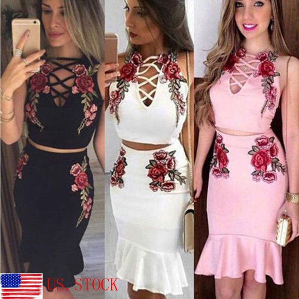 summer women 2 piece bodycon two piece sets sleeveless crop and short skirt set bandage dress clubwear new fashion, Gray
summer women 2 piece bodycon two piece sets sleeveless crop and short skirt set bandage dress clubwear new fashion, Gray
