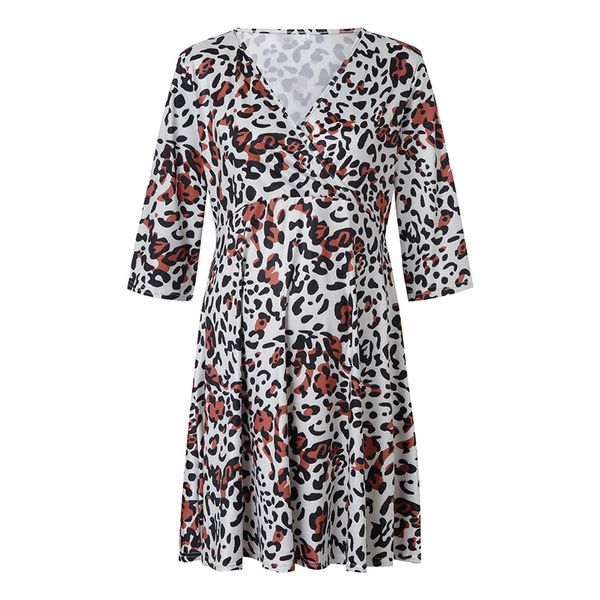 casual maternity women half sleeve leopard printed dresses summer pregnancy v collar elegant woman's dress for a p shoot a30, White
casual maternity women half sleeve leopard printed dresses summer pregnancy v collar elegant woman's dress for a p shoot a30, White